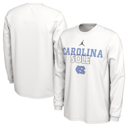  North Carolina Tar Heels Jordan Brand 2023 On Court Bench Long Sleeve T-Shirt - White