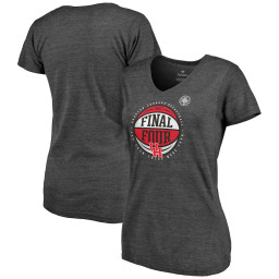 Houston Cougars Fanatics Branded Women's 2021 NCAA Men's Basketball Tournament March Madness Final Four Bound Short Corner Tri-Blend V-Neck T-Shirt - Heathered Charcoal