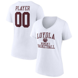 Loyola Chicago Ramblers Fanatics Branded Women's Basketball Women's Pick-A-Player NIL Gameday Tradition V-Neck T-Shirt - White