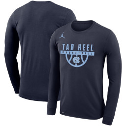 North Carolina Tar Heels Jordan Brand Basketball Drop Legend Long Sleeve Performance T-Shirt - Navy