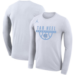 North Carolina Tar Heels Jordan Brand Basketball Drop Legend Long Sleeve Performance T-Shirt - White
