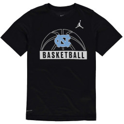 North Carolina Tar Heels Jordan Brand Youth Basketball and Logo Performance T-Shirt - Black