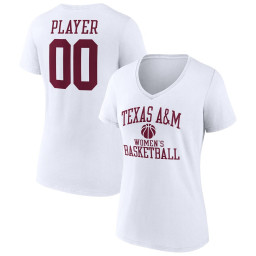 Texas A&M Aggies Fanatics Branded Women's Basketball Women's Pick-A-Player NIL Gameday Tradition V-Neck T-Shirt - White