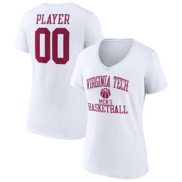 Virginia Tech Hokies Fanatics Branded Men's Basketball Women's Pick-A-Player NIL Gameday Tradition V-Neck T-Shirt - White