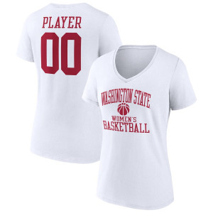 Washington State Cougars Fanatics Branded Women's Basketball Women's Pick-A-Player NIL Gameday Tradition V-Neck T-Shirt - White