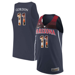 Arizona Wildcats #11 Aaron Gordon Authentic College Basketball Jersey Navy