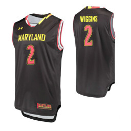 Maryland Terrapins #2 Aaron Wiggins Black Authentic College Basketball Jersey