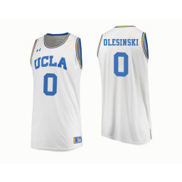 UCLA Bruins #0 Alex Olesinski Authentic College Basketball Jersey White