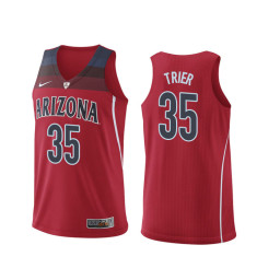 Arizona Wildcats #35 Allonzo Trier Replica College Basketball Jersey Red