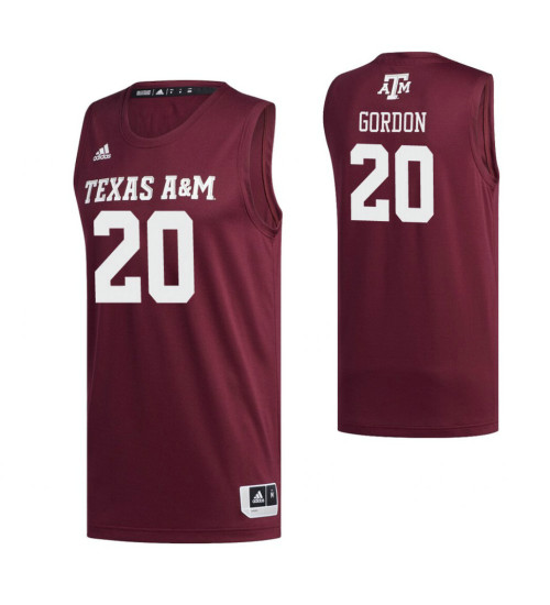Texas A&M Aggies 20 Andre Gordon Replica College Basketball Jersey Maroon