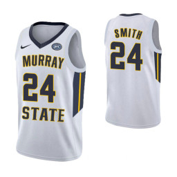 Youth Murray State Racers #24 Anthony Smith Replica College Basketball Jersey White