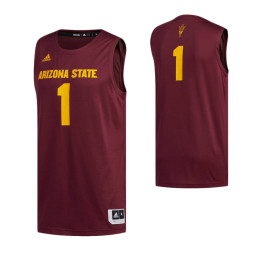 Youth Arizona State Sun Devils #1 Basketball Authentic College Basketball Jersey Maroon