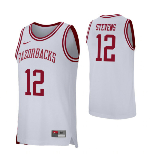 Women's Arkansas Razorbacks #12 Ty Stevens White Authentic College Basketball Jersey