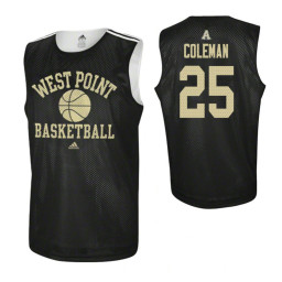 Youth Army Black Knights #25 Jordan Coleman Practice Authentic College Basketball Jersey Black