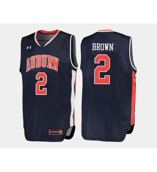 Youth Auburn Tigers #2 Bryce Brown Navy Road Replica College Basketball Jersey