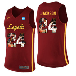 Loyola (Chi) Ramblers #24 Aundre Jackson Replica College Basketball Jersey Red