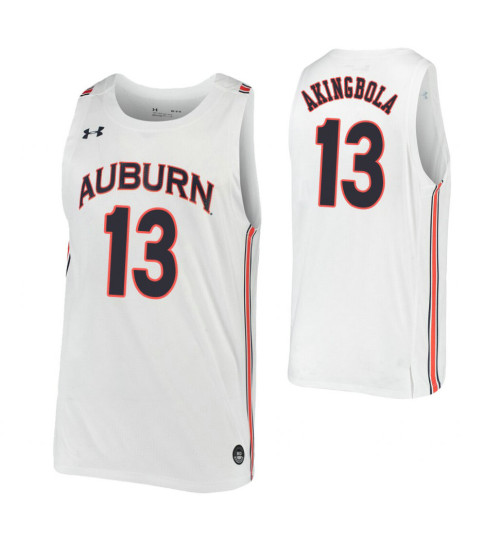 Women's Auburn Tigers #13 Babatunde Akingbola White Replica College Basketball Jersey