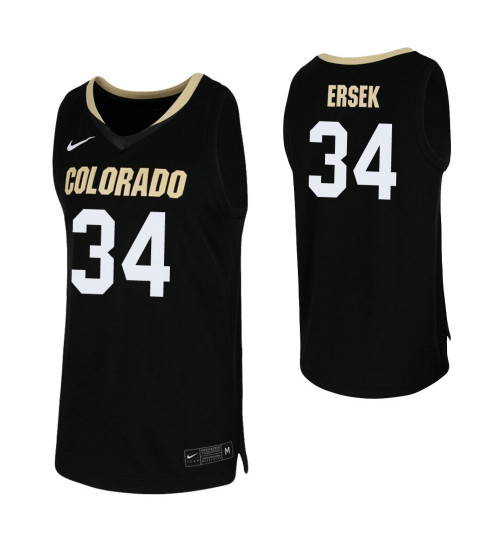 Women's Benan Ersek Authentic College Basketball Jersey Black Colorado Buffaloes