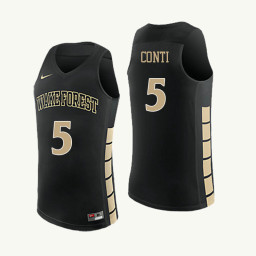 Women's Wake Forest Demon Deacons #5 Gina Conti Authentic College Basketball Jersey Black