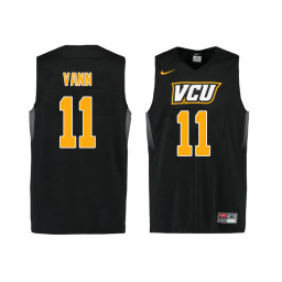 VCU Rams #11 Issac Vann Replica College Basketball Jersey Black