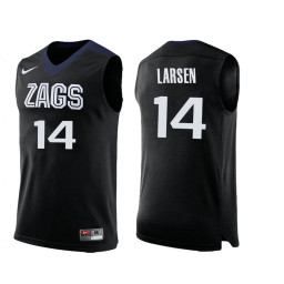 Gonzaga Bulldogs #14 Jacob Larsen Authentic College Basketball Jersey Black
