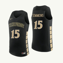Youth Wake Forest Demon Deacons #15 Kortni Simmons Replica College Basketball Jersey Black