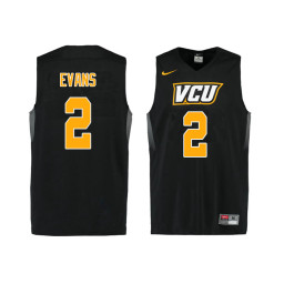 VCU Rams #2 Marcus Evans Replica College Basketball Jersey Black
