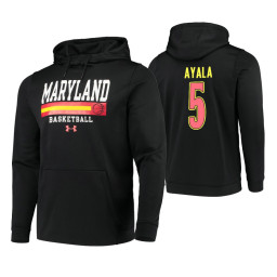 Maryland Terrapins #5 Eric Ayala Men's Black College Basketball Hoodie