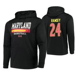 Maryland Terrapins #24 Trace Ramsey Men's Black College Basketball Hoodie