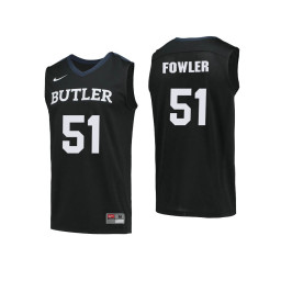 Butler Bulldogs #51 Nate Fowler Replica College Basketball Jersey Black