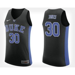 Duke Blue Devils #30 Dahntay Jones Black Alternate Replica College Basketball Jersey