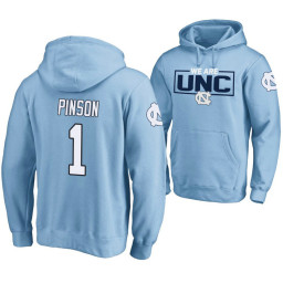 North Carolina Tar Heels #1 Theo Pinson Men's Blue College Basketball Hoodie