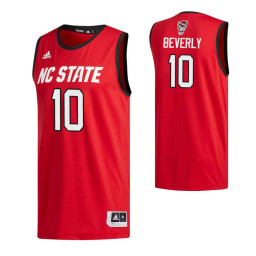 NC State Wolfpack #10 Braxton Beverly Red Authentic College Basketball Jersey
