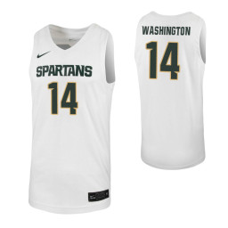 Youth Brock Washington Authentic College Basketball Jersey White Michigan State Spartans