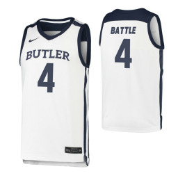 Butler Bulldogs Khalif Battle Replica College Basketball Jersey White