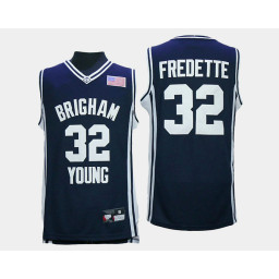 Women's BYU Cougars #32 Jimmer Fredette Navy Road Authentic College Basketball Jersey