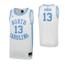 North Carolina Tar Heels #13 Cameron Johnson White Authentic College Basketball Jersey