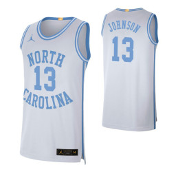 North Carolina Tar Heels 13 Cameron Johnson Retro Limited Authentic College Basketball Jersey White