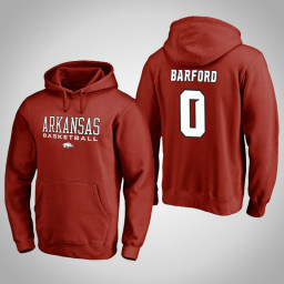 Arkansas Razorbacks #0 Jaylen Barford Men's Cardinal College Basketball Hoodie