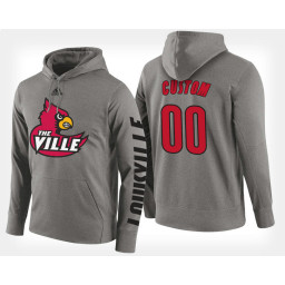 Louisville Cardinals #00 Custom Gray Hoodie College Basketball