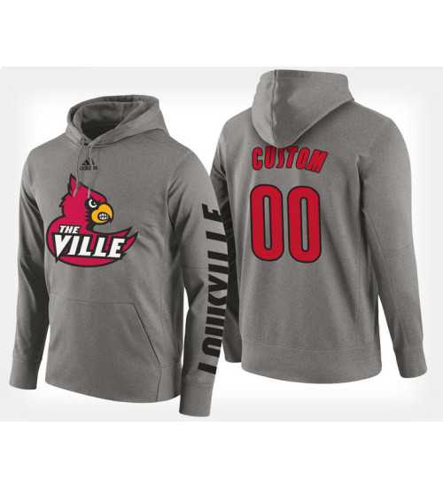 Louisville Cardinals #00 Custom Gray Hoodie College Basketball