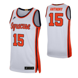 Youth Syracuse Orange 15 Carmelo Anthony Retro Limited Replica College Basketball Jersey White