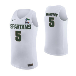 Michigan State Spartans #5 Cassius Winston White Authentic College Basketball Jersey