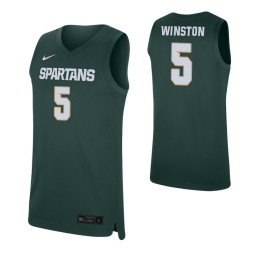 Michigan State Spartans #5 Cassius Winston Green Authentic College Basketball Jersey
