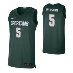 Michigan State Spartans #5 Cassius Winston Green Authentic College Basketball Jersey