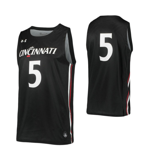 Cincinnati Bearcats #5 Authentic College Basketball Jersey Black