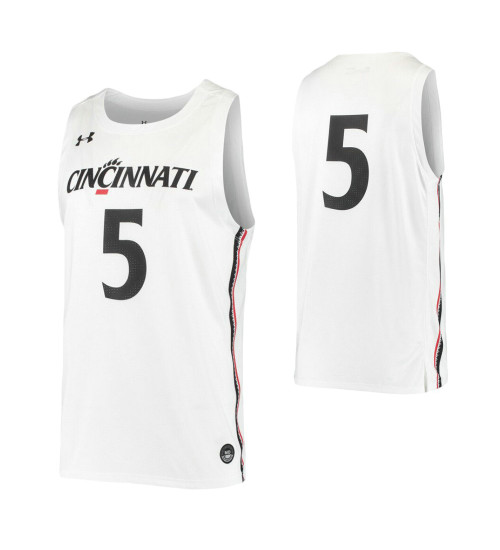 Women's Cincinnati Bearcats #5 Authentic College Basketball Jersey White