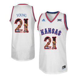 Kansas Jayhawks #21 Clay Young Authentic College Basketball Jersey White