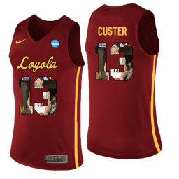 Loyola (Chi) Ramblers #13 Clayton Custer Authentic College Basketball Jersey Red