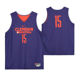 Clemson Tigers Purple Team-Issued #15 Replica College Basketball Jersey from the Basketball Program